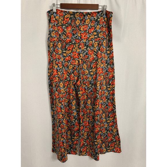 The ZigZag Stripe BOHO Cottagecore Festival Floral Wide Leg Flowy Pants 2XL - Picture 5 of 9
